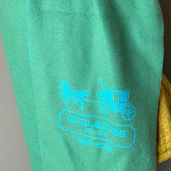 NWT Coach Cashmere Scarf, Horse and Carriage Logo, Tassel 83138, MSRP $198 - Picture 8 of 10